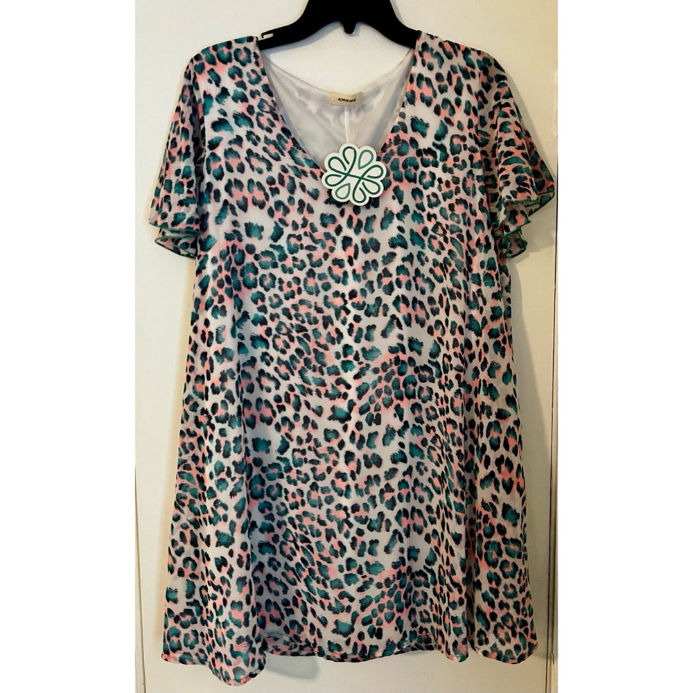 Adrienne Neon Cheetah Print Dress